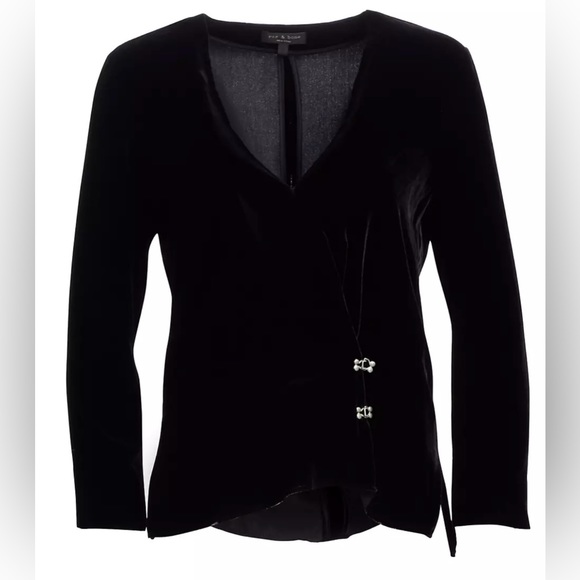 Rag & Bone Black Top Crafted of plush velvet SIZE SMALL - Picture 1 of 5